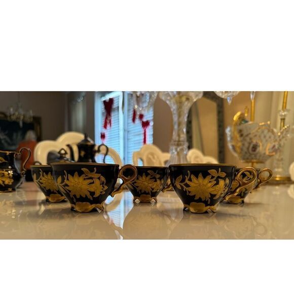 JLMENAU Graf Von Henneberg-Porzellan 1777 Echt Kobalt Germany Coffee Set - Picture 13 of 16